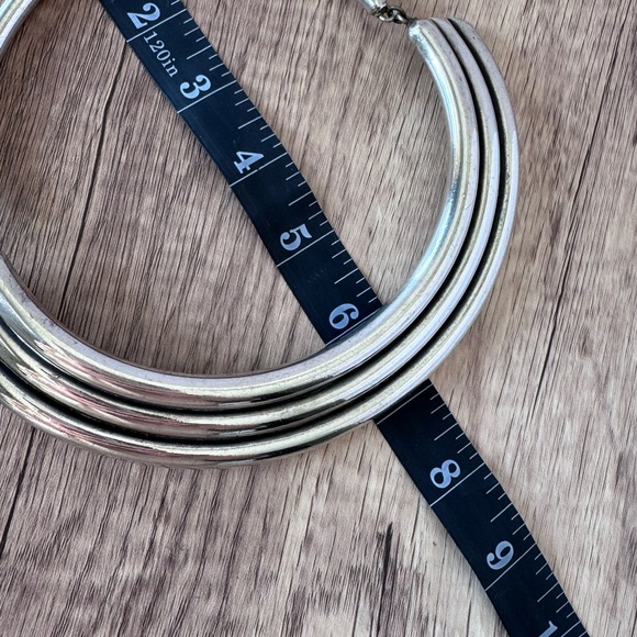 Designer Signed M. Vismonski 925 Sterling Silver Layered Choker Necklace - Picture 5 of 7